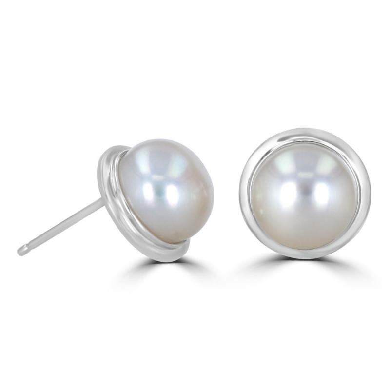 8.9mm Button Pearl Earrings